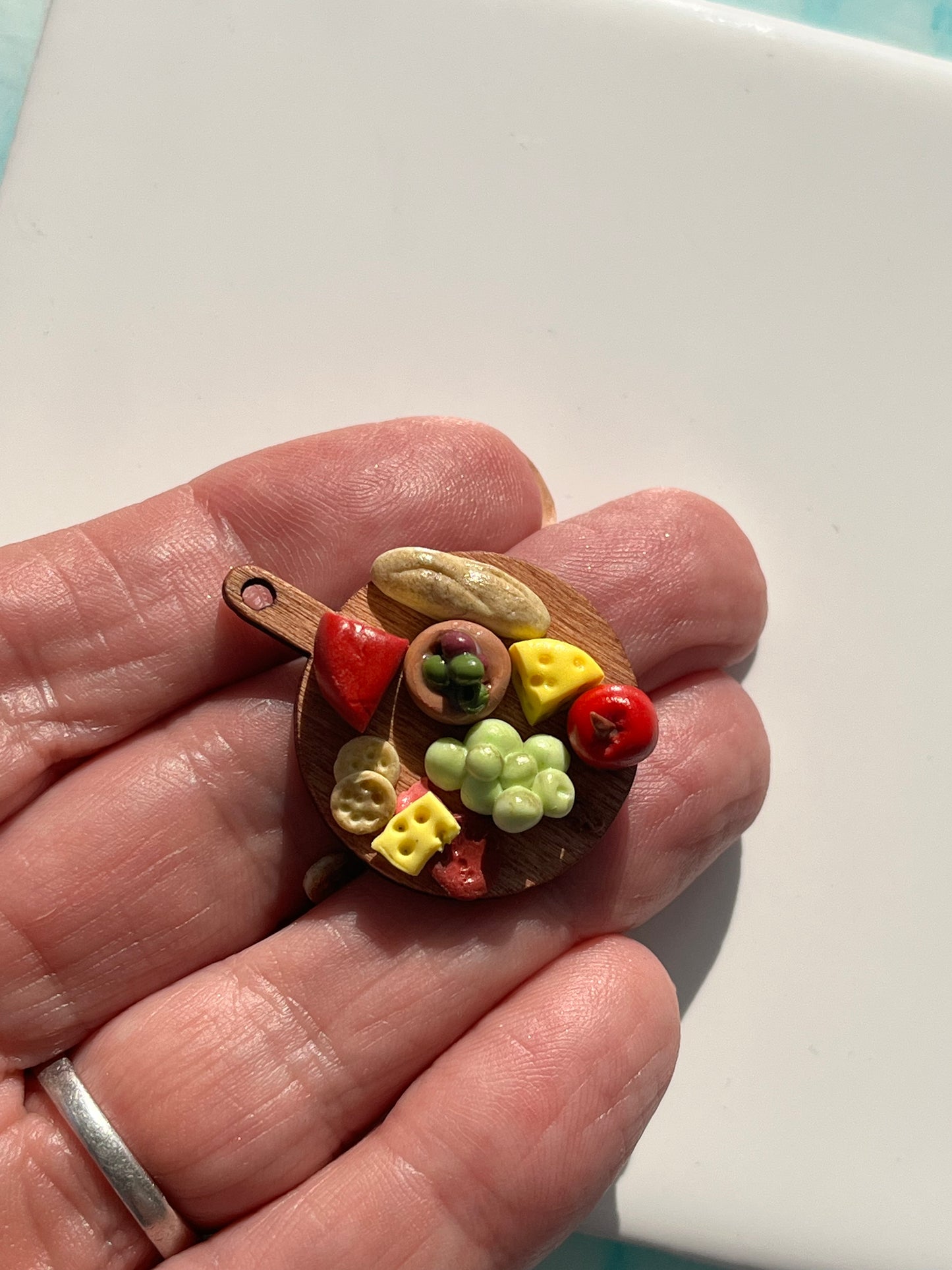 Mindful Miniatures - meat and cheese board - dolls house miniature food