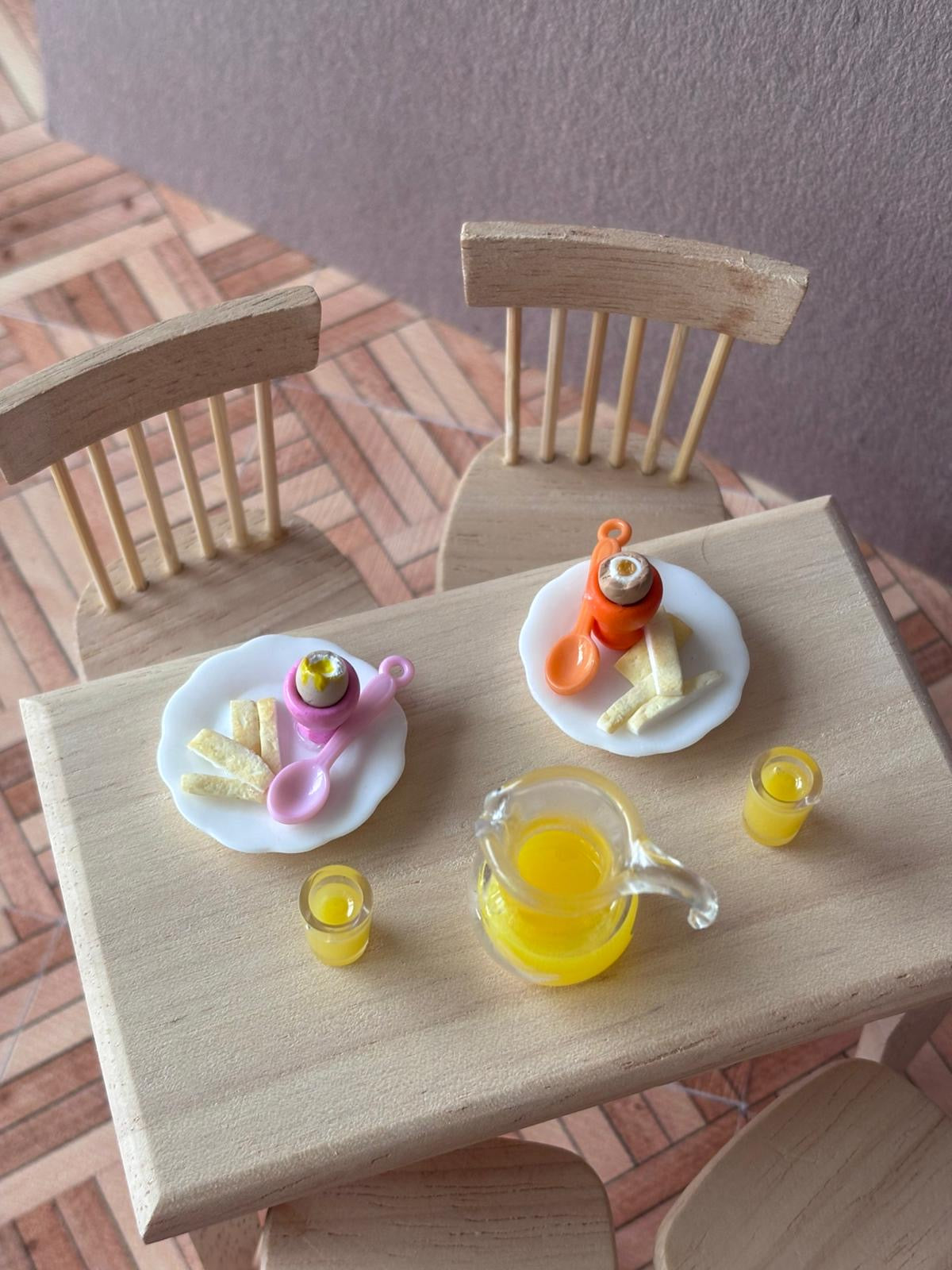Mindful Miniatures - dippy eggs, toast and orange juice