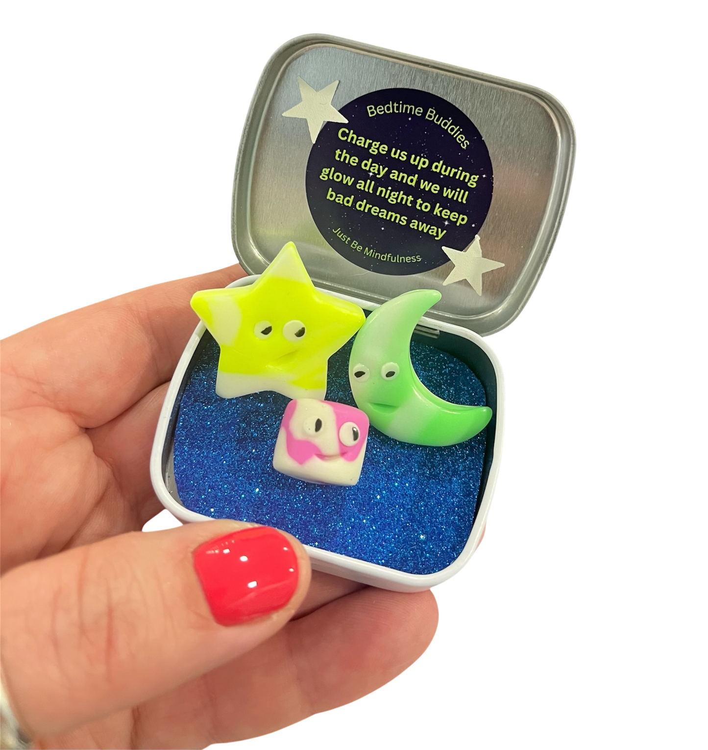 Bedtime Buddies - Little tin that glows in the dark.
