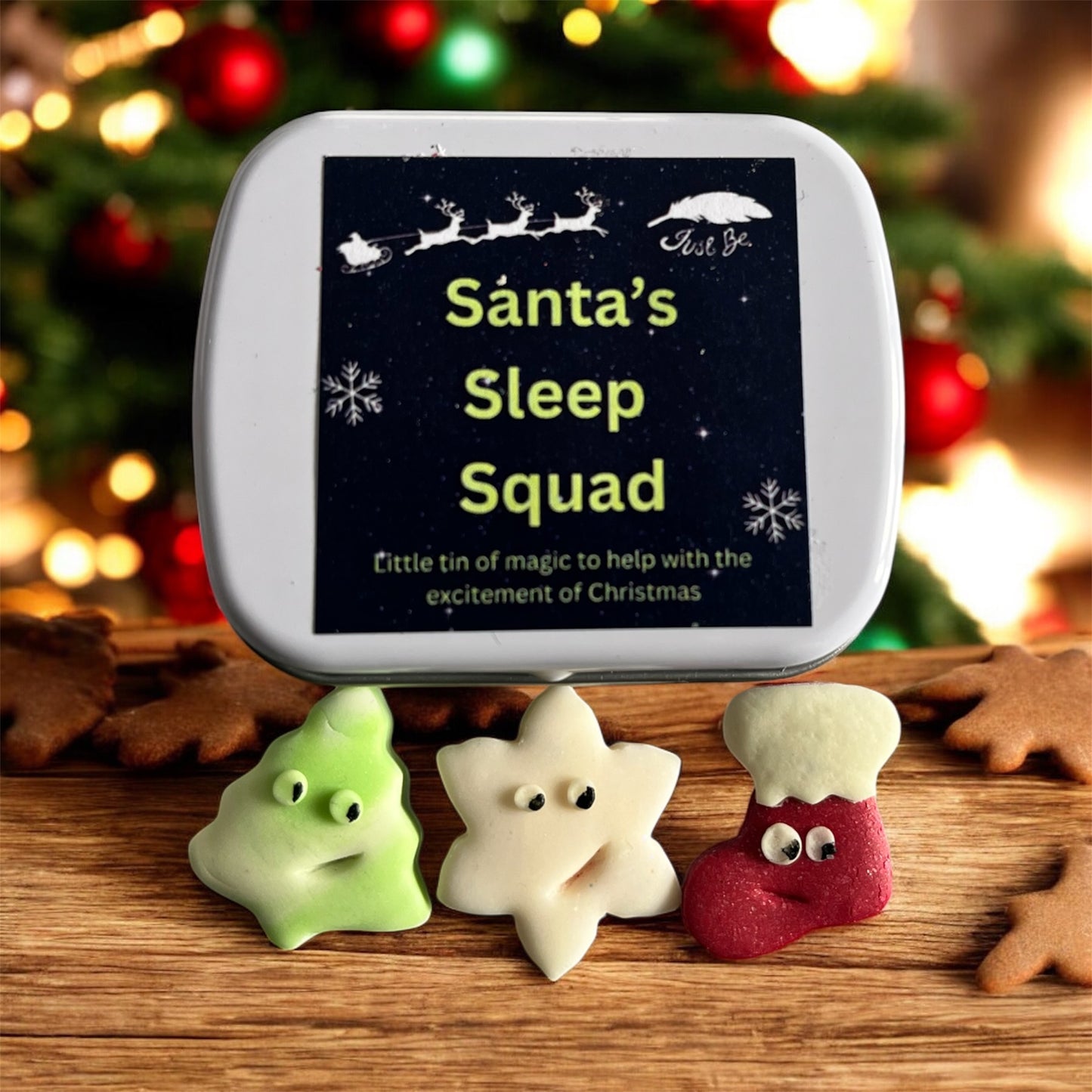 Santa's Sleep Squad - Little tin that glows in the dark.