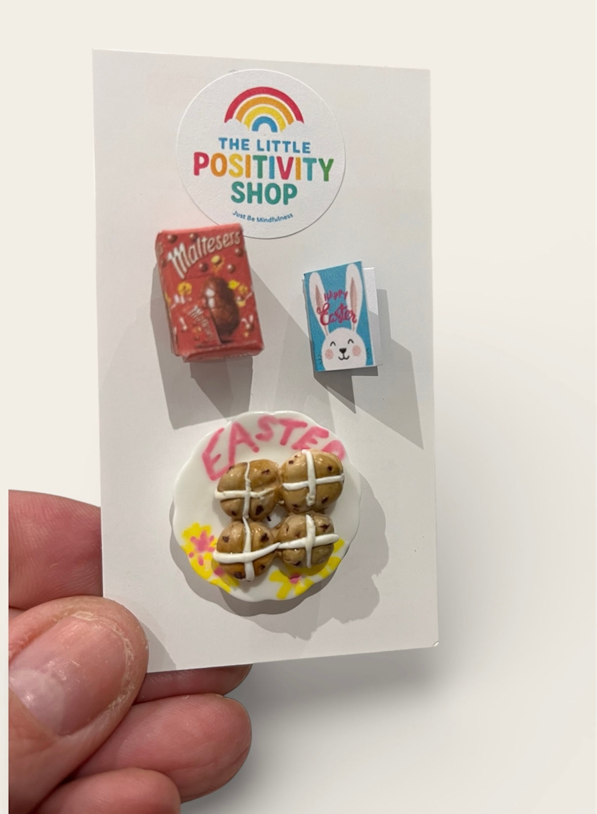 Miniature Easter sets- hot cross buns and Easter eggs - dolls house,play food.