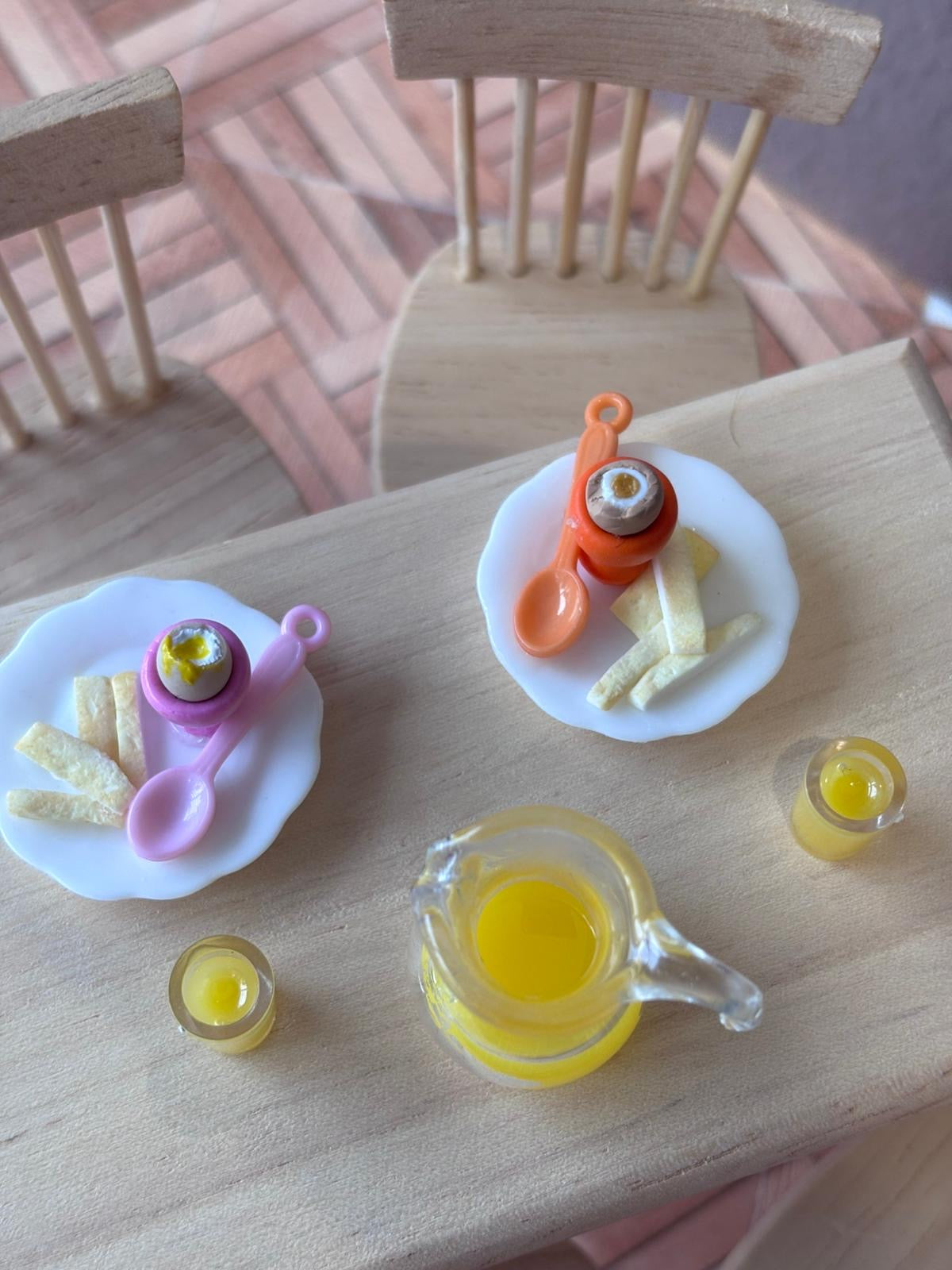 Mindful Miniatures - dippy eggs, toast and orange juice