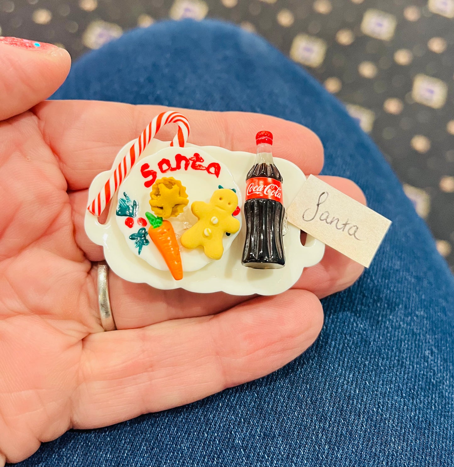 Miniature Christmas Eve plate for Santa.